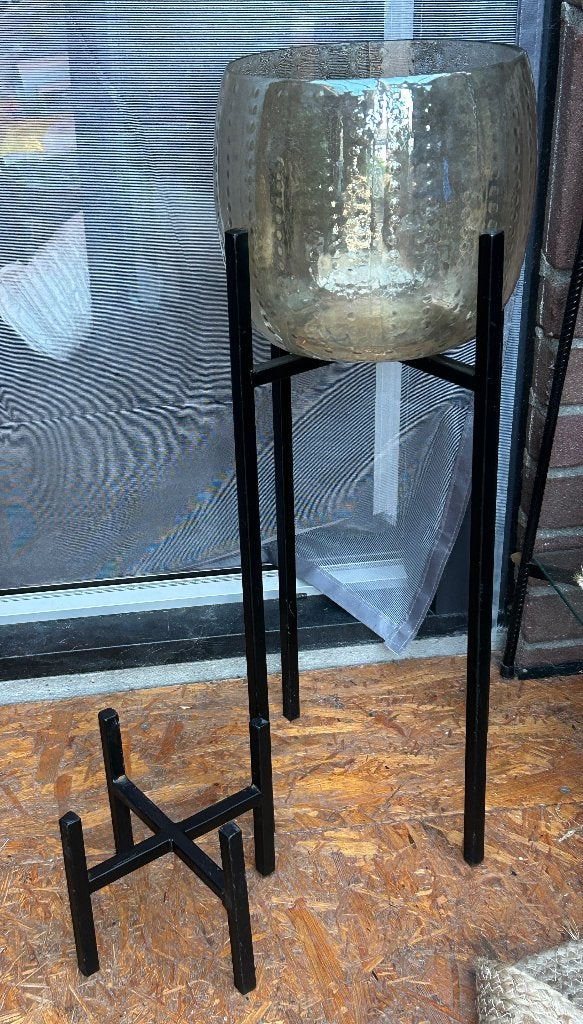 Glaswerk met metalen standaard - Modern design, Ophalen, Gebruikt, Modern