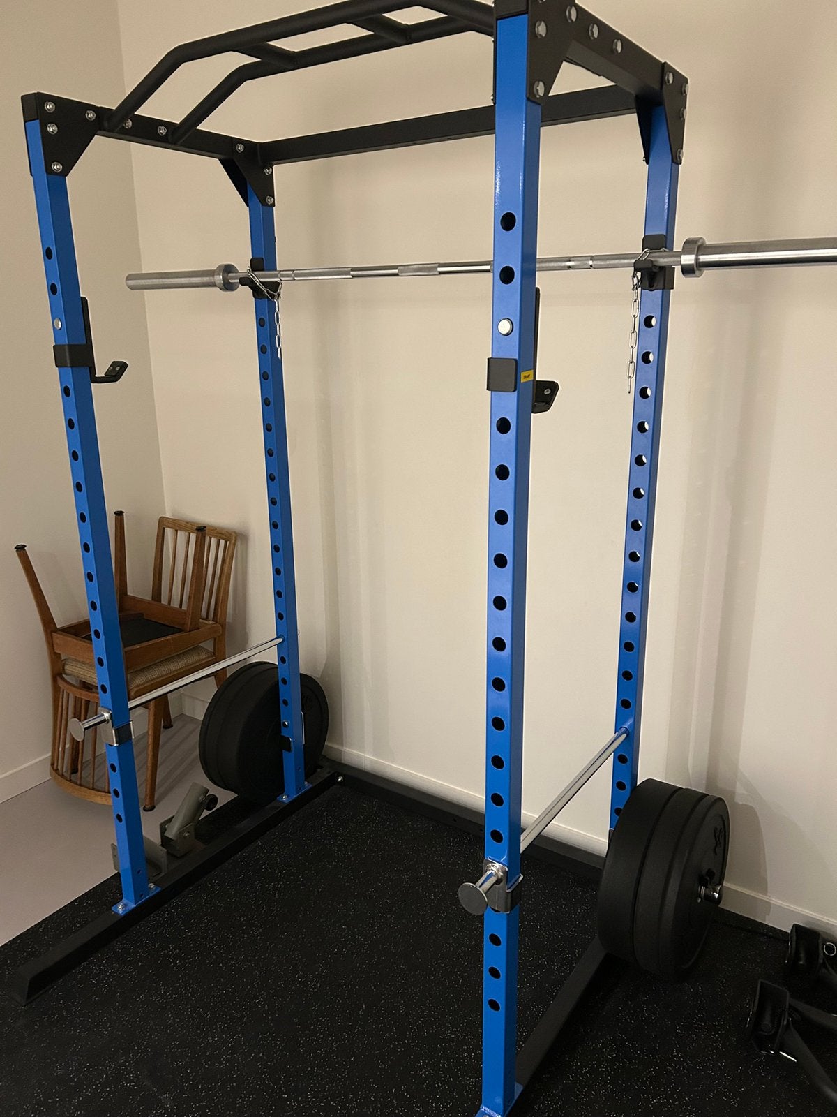 Powercage + toebehoren + olympische barbell + 100 kg, Ophalen, Zo goed als nieuw, Krachtstation