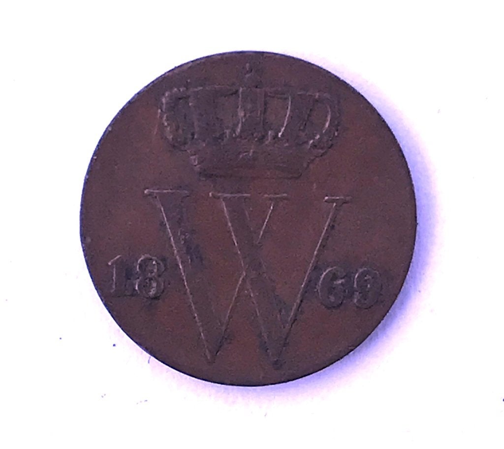 munt Nederland 1/2 cent 1869, Postzegels en Munten, Munten | Nederland, Verzenden, Koning Willem III, Losse munt