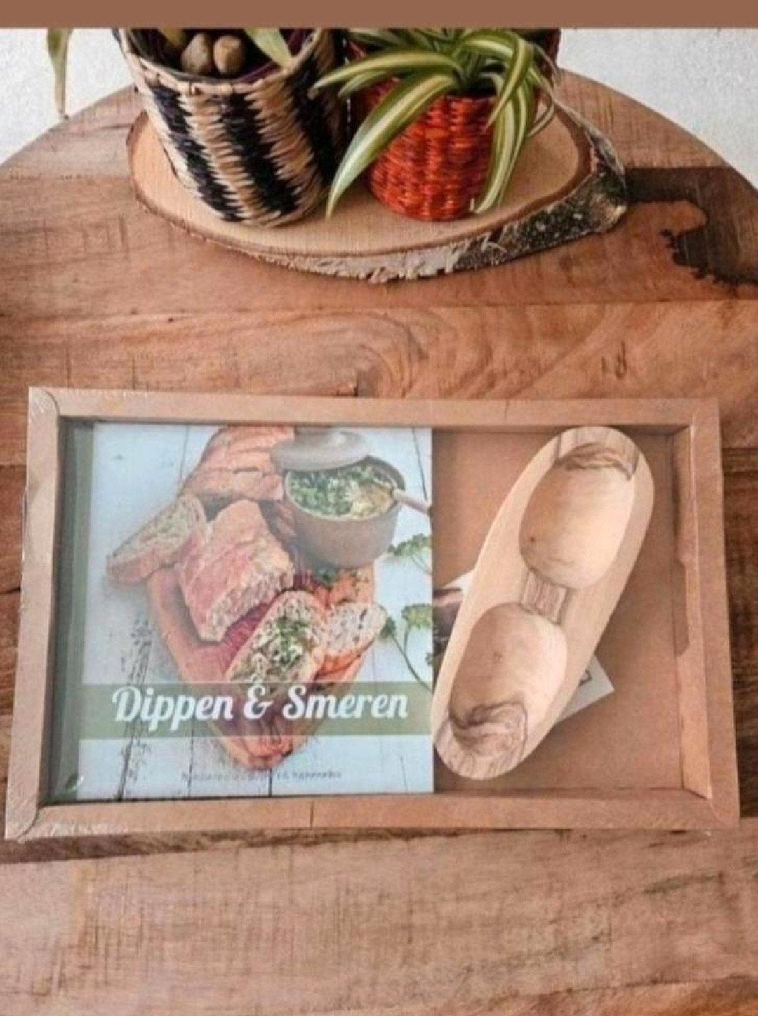 Dipsaus Schaal Van Olive Wood met bakje, Verzenden, Nieuw