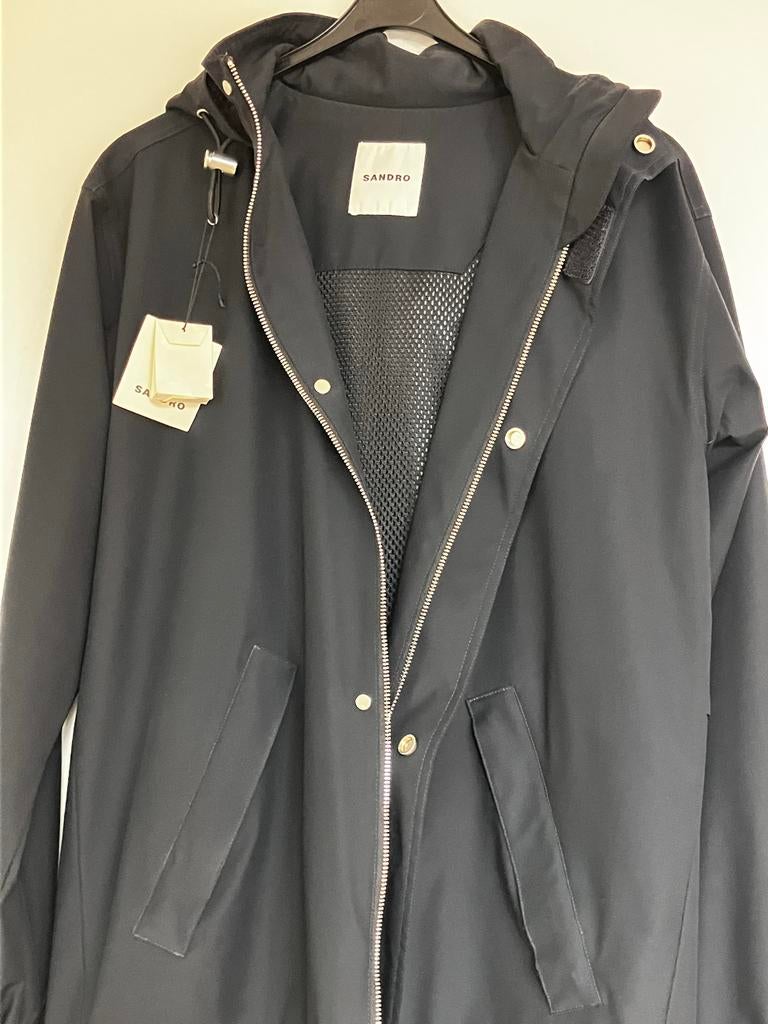 Sandro Zwarte Jas met Capuchon - Nieuw met labels, Ophalen of Verzenden, Nieuw, Maat 52/54 (L), Zwart