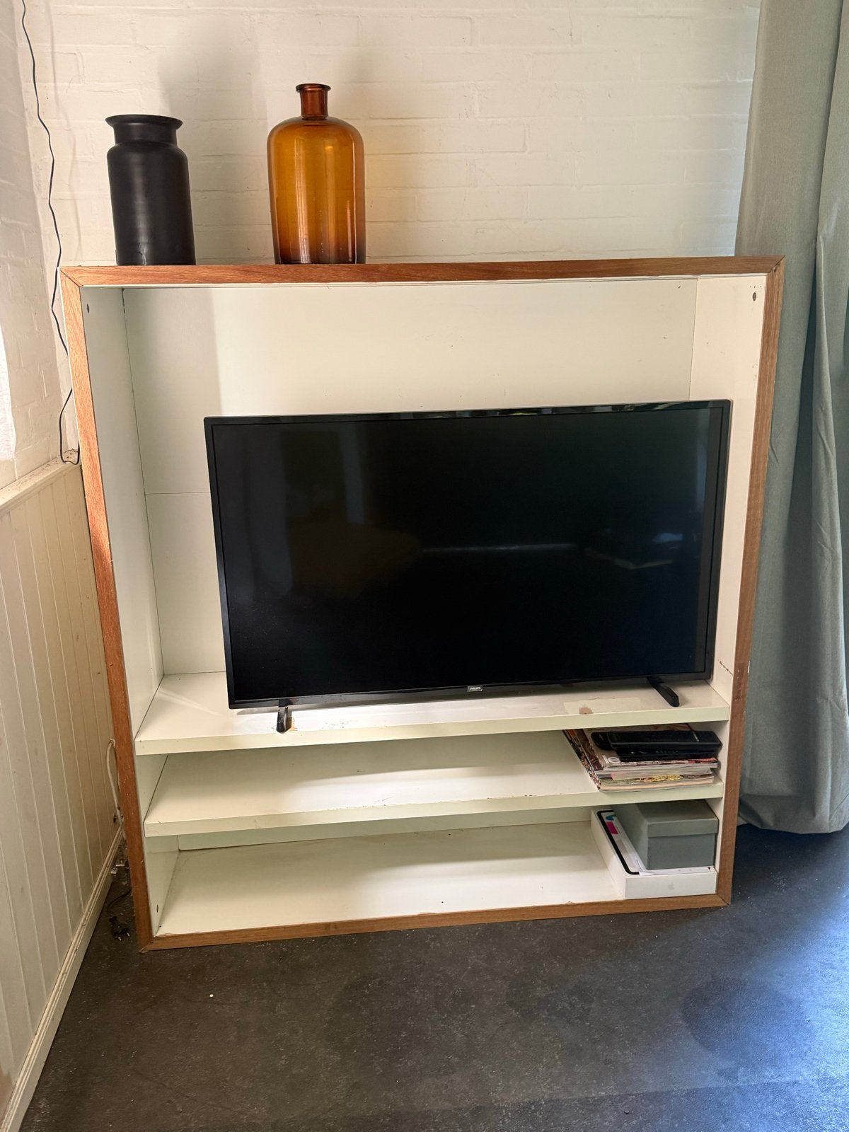 IKEA Besta TV-kast 120x120 - Mat grijs geverfd, Ophalen of Verzenden, Gebruikt, 100 tot 150 cm