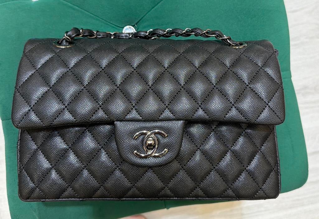 Black Quilted Chain Shoulder Bag, Sieraden, Tassen en Uiterlijk, Tassen | Damestassen, Ophalen of Verzenden, Zo goed als nieuw
