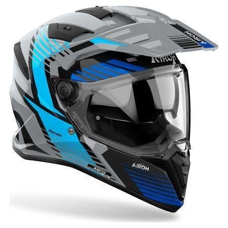 Airoh Bandit Spicy Integraalhelm, Grijs-Blauw, Motoren, Ophalen of Verzenden, Nieuw met kaartje