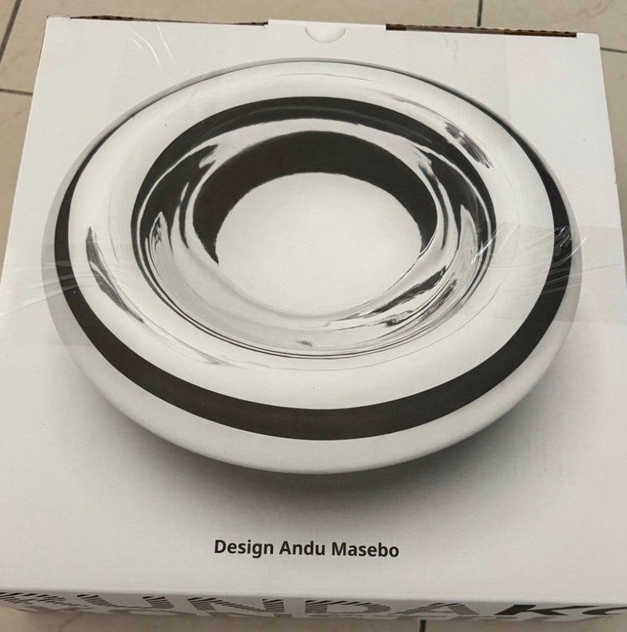 IKEA KONSTRUNDA schaal/fruitschaal - Design Andu Masebo, Nieuw, Ophalen of Verzenden, Zilver, Metaal