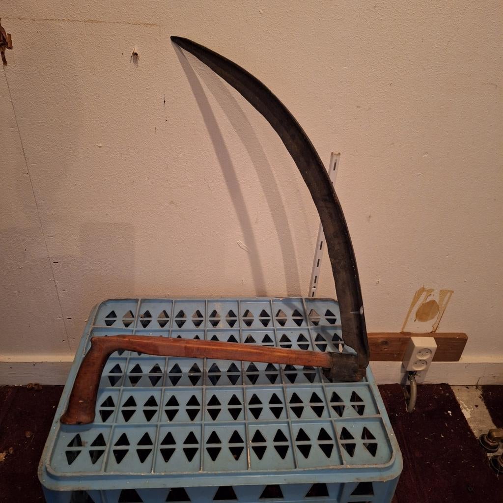 Antieke zicht met houten steel - Handgereedschap, Antiek en Kunst, Antiek | Gereedschap en Instrumenten, Ophalen of Verzenden