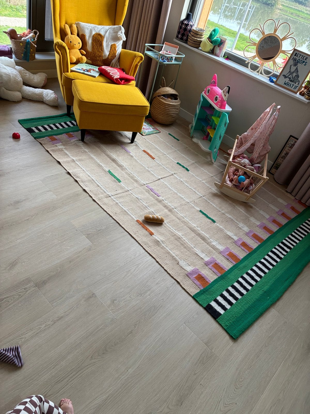 IKEA Vloerkleed 170x240 cm, Ophalen, Gebruikt, Beige, 150 tot 200 cm