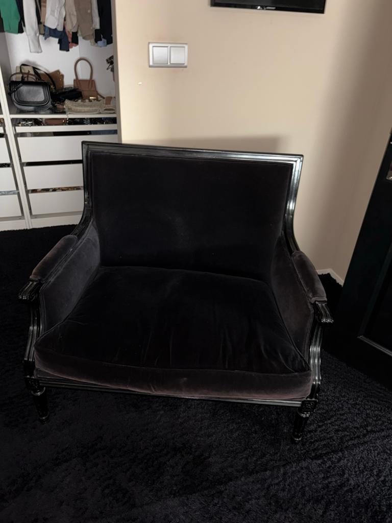 Eichholtz stoel in zwart fluweel - Luxe fauteuil, Huis en Inrichting, Ophalen of Verzenden, Zo goed als nieuw