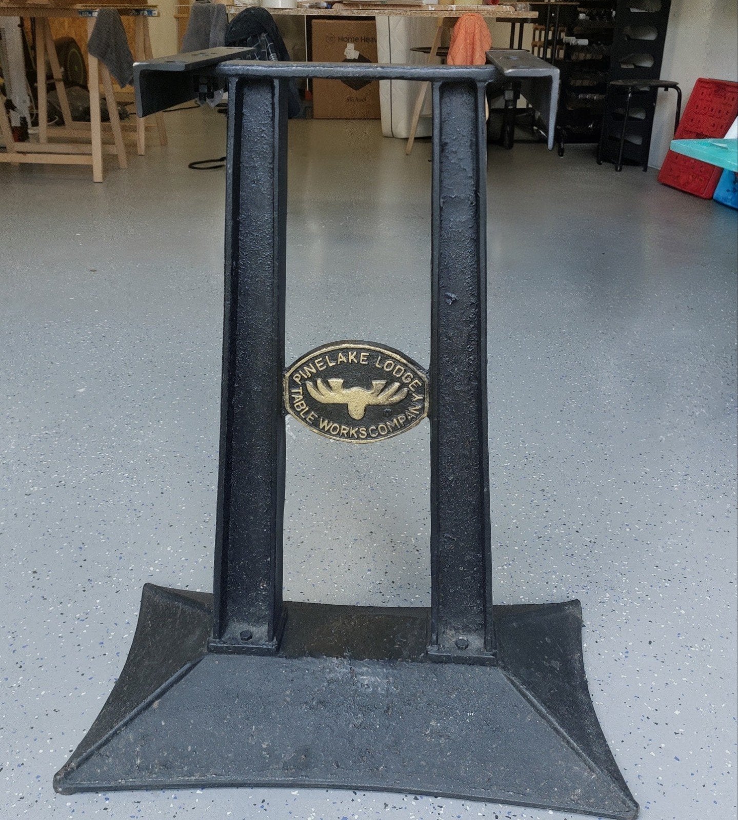 Zware metalen tafelpoot van het merk Pinelake Lodge, Ophalen, Tafelpoot, Gebruikt, 50 tot 100 cm