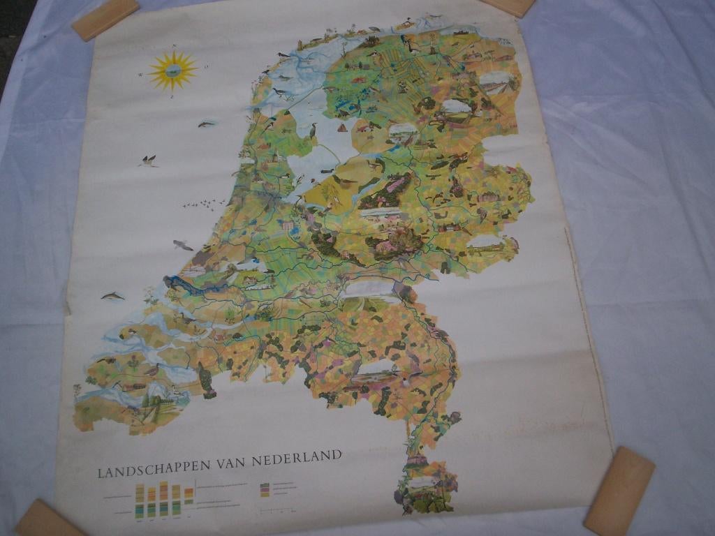 POSTER Landschappen van Nederland 1972? 100x120 cm Landkaart, Ophalen of Verzenden, Gebruikt, Deurposter of groter, Overige onderwerpen