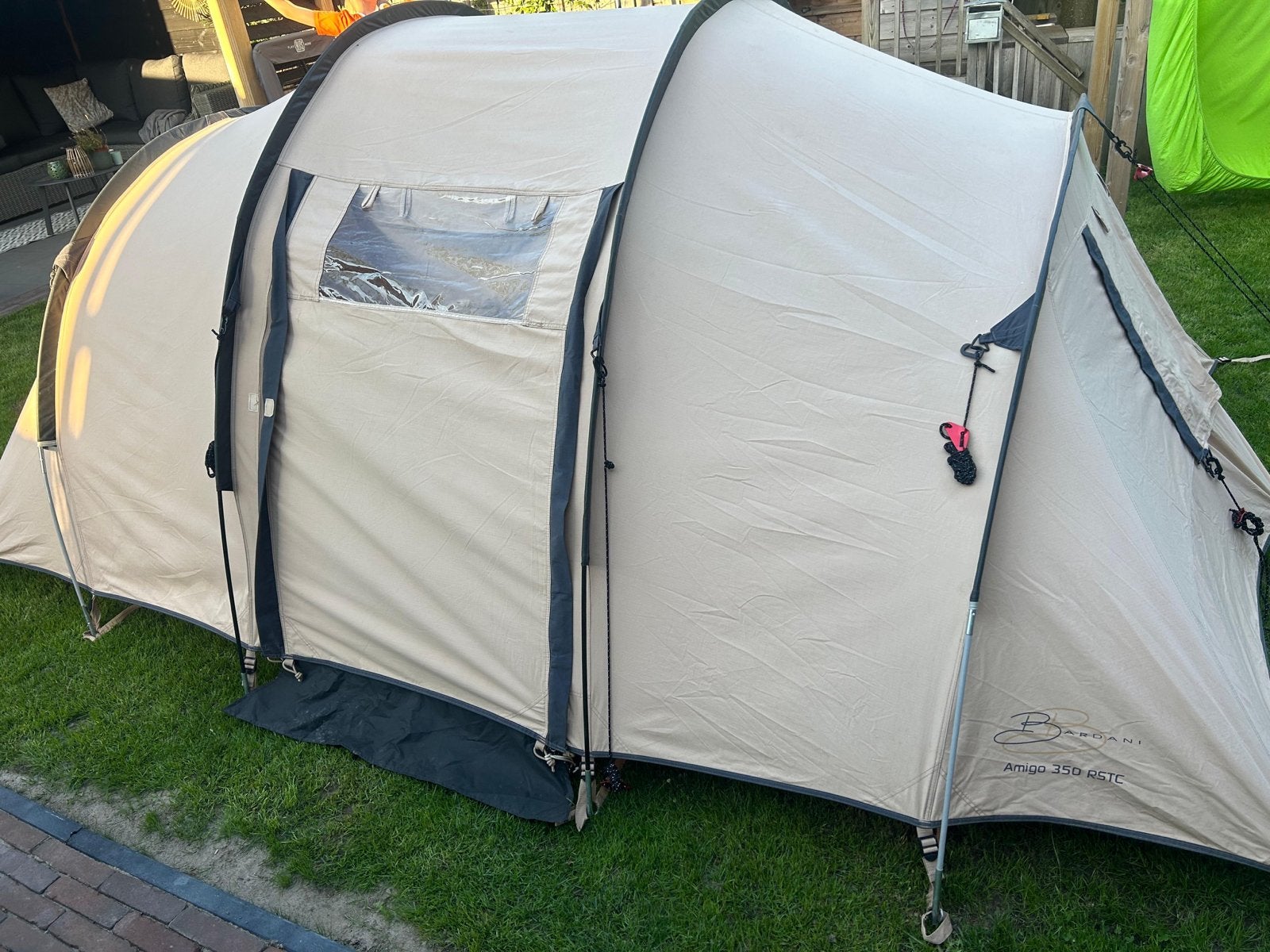 Bardani Amigo 350 RSTC tunneltent - Ruime en comfortabele te, Caravans en Kamperen, Tenten, Ophalen, Zo goed als nieuw, Tot en met 4