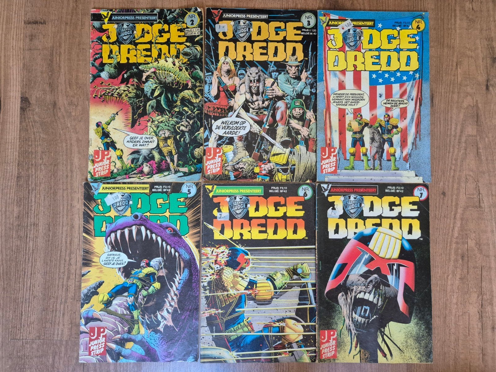 6x Judge Dredd Juniorpress nr 2 t/m 7 complete set, Boeken, Strips | Comics, Gelezen, Verzenden, Europa, Meerdere comics