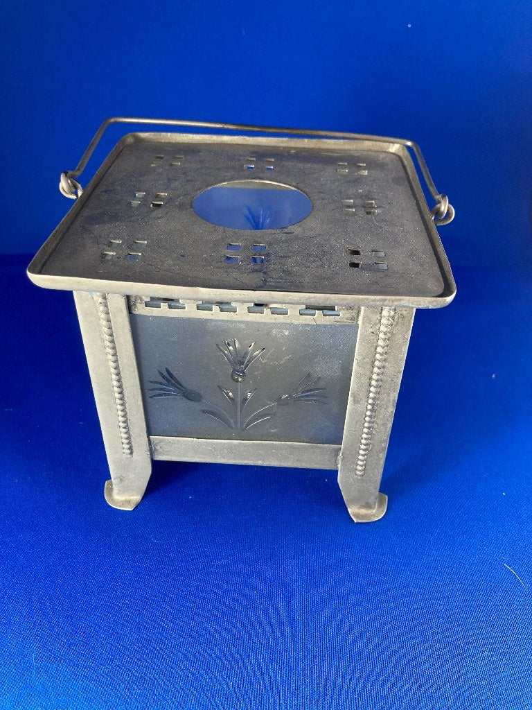Art Deco nikkelen theelicht, Ophalen of Verzenden