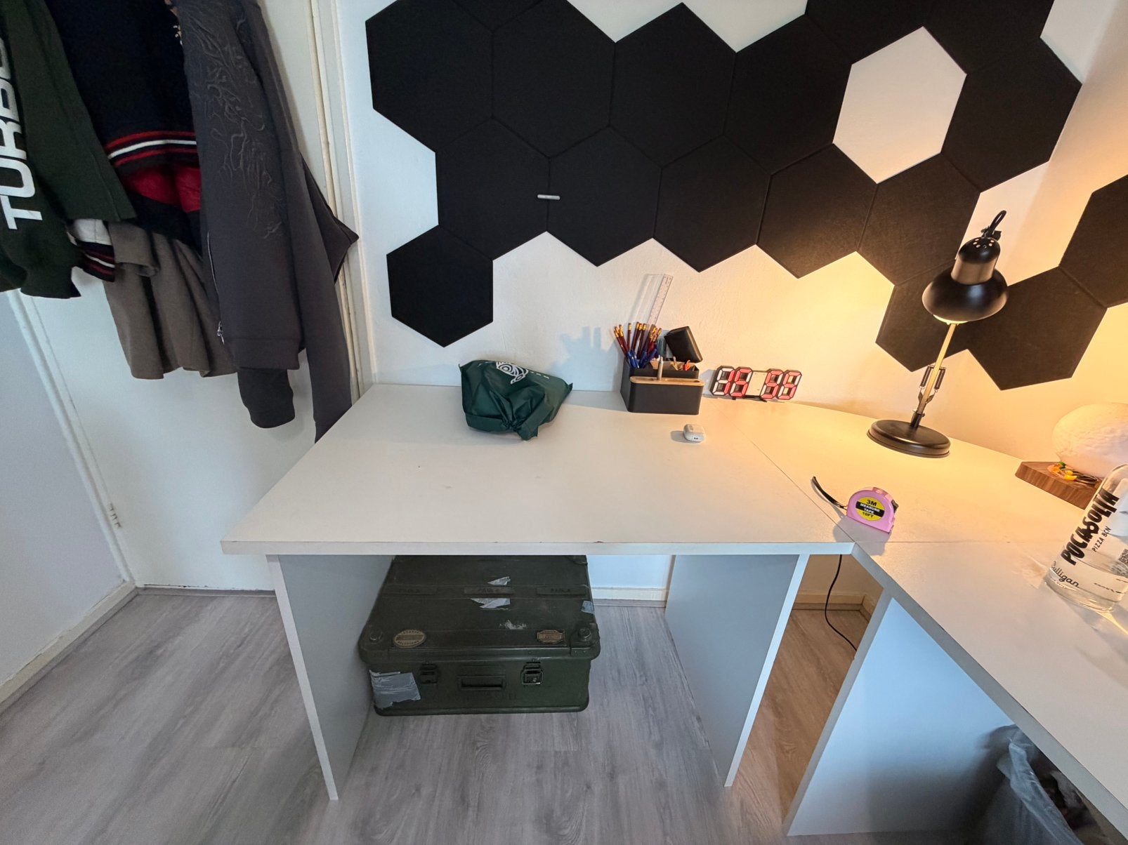 Hoek Bureau Wit, Ophalen, Gebruikt, Hout, 76 cm