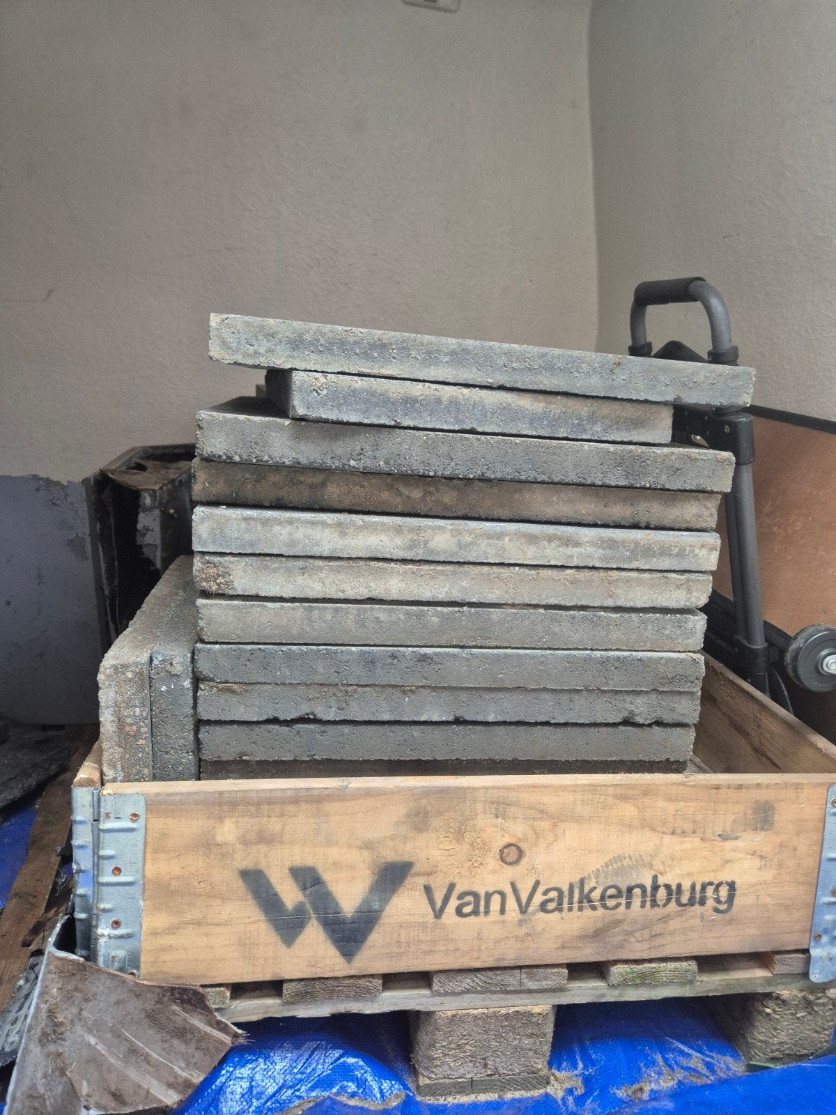 GRATIS +/- 12m2 meter antraciet grijs terrastegels tuintegel, Ophalen, Gebruikt, 10 m² of meer, Beton