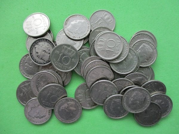 (vaw4000) Munt 1948 Nederland 47 stuks Wilhelmina Dubbeltje, Ophalen of Verzenden, Koningin Wilhelmina, 10 cent, Losse munt