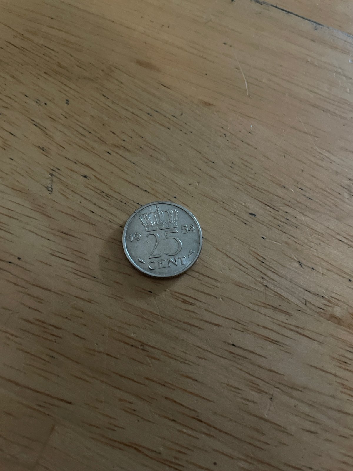 Kwartje 1954 Koningin Juliana, Ophalen of Verzenden, Koningin Juliana, 25 cent, Losse munt