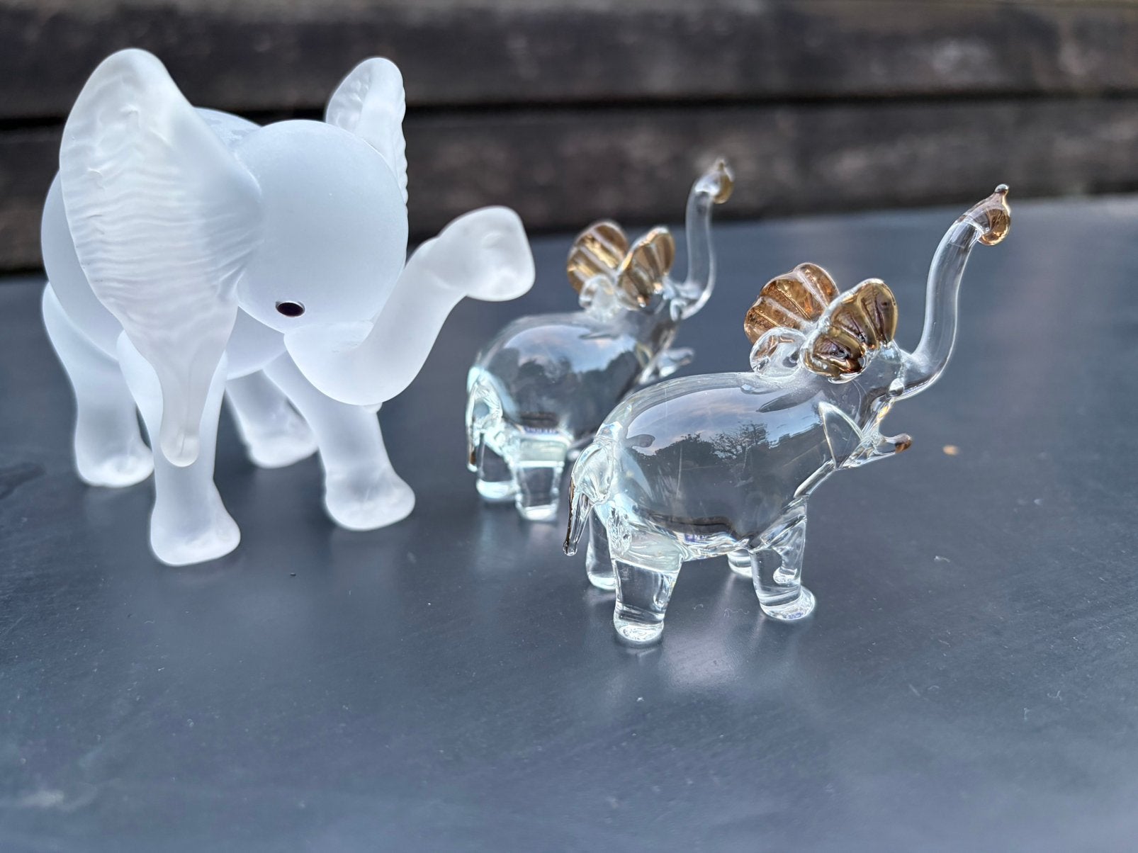 Olifantjes: glas, miniatuur, Ophalen of Verzenden, Zo goed als nieuw, Figuurtje
