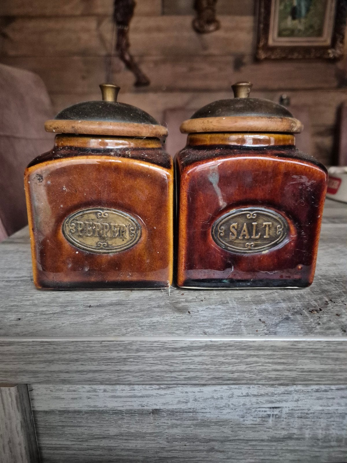 Vintage Keramische Peper- en Zoutpotten Set, Ophalen of Verzenden