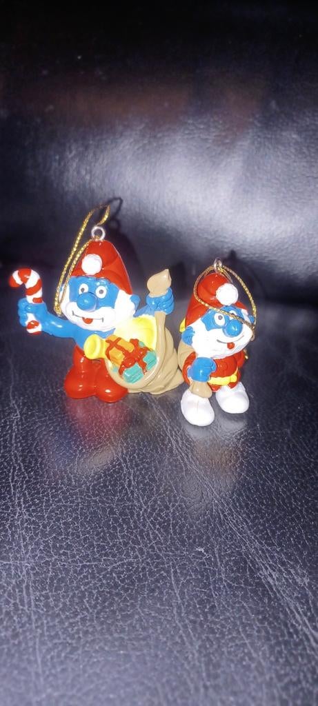 Twee Kerst Smurfen in zeer mooie staat, Ophalen of Verzenden, Zo goed als nieuw, Verschillende Smurfen, Poppetje, Figuurtje of Knuffel