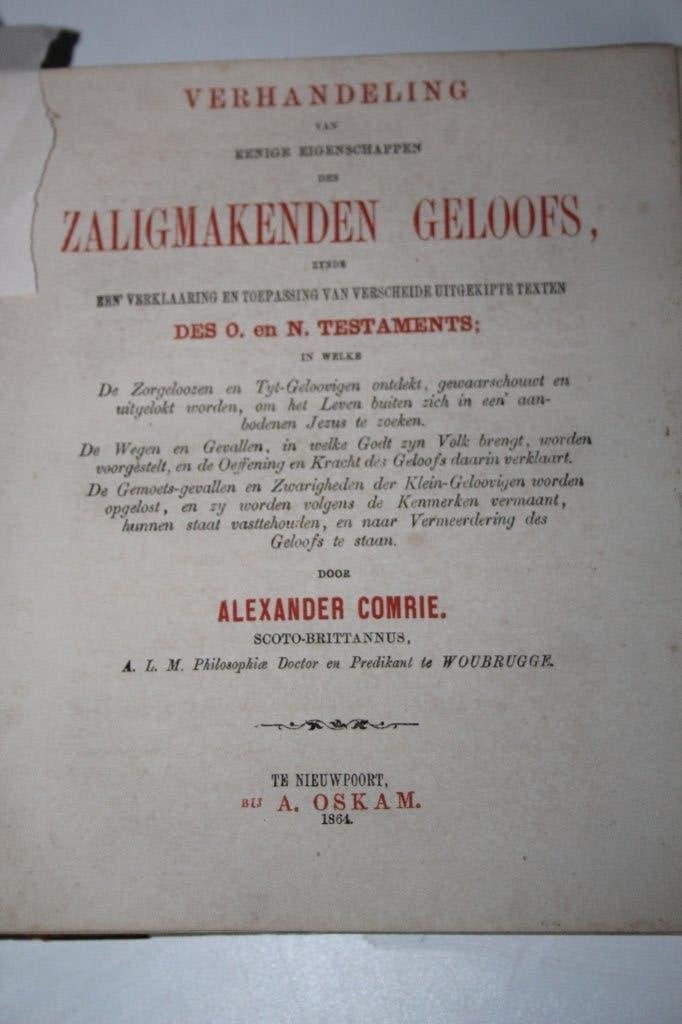 Alexander Comrie - ABC + Eigenschappen des geloofs 1863/1864, Boeken, Ophalen of Verzenden, Gelezen, Christendom | Protestants