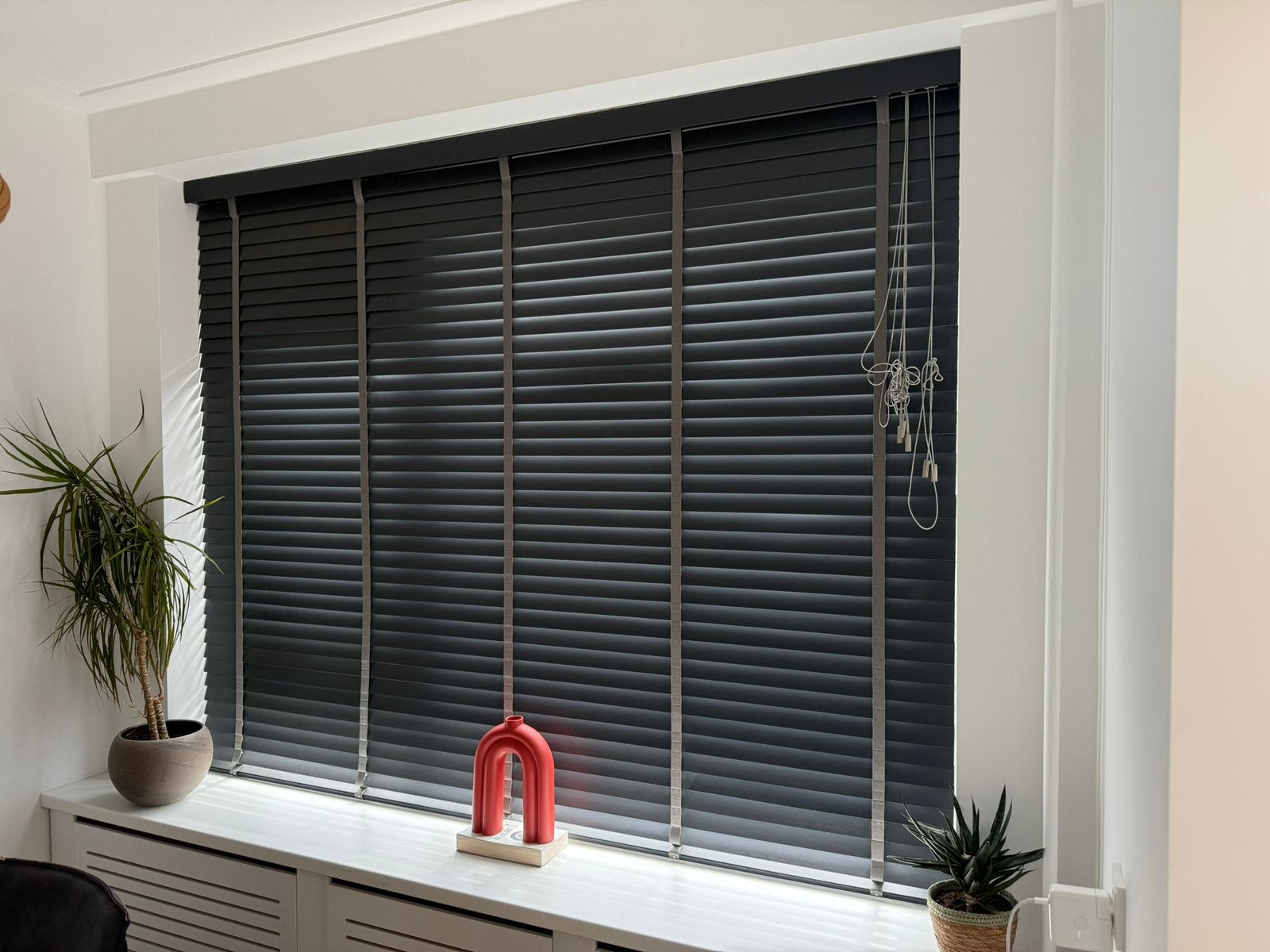 Zwarte houten jaloezieën Joe Benelli 215 x 175 cm, Ophalen, Jaloezie, Gebruikt, Hout