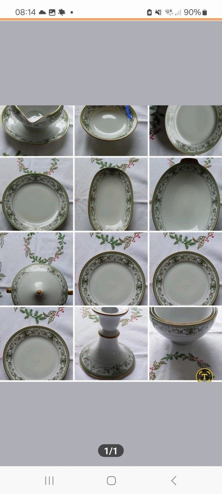 SERVIES TIRSCHENREUTH Florenz trianon-VINTAGE groen goud, Ophalen