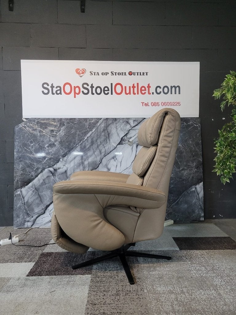 Staopstoel Meubelzorg Leder Large-model Taupe, Minder dan 75 cm, Leer, Ophalen of Verzenden, Zo goed als nieuw