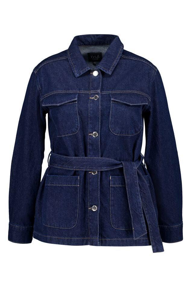 blazer spijkerstof met ceintuur, Blauw, Maat 42/44 (L), Nieuw, Ophalen of Verzenden