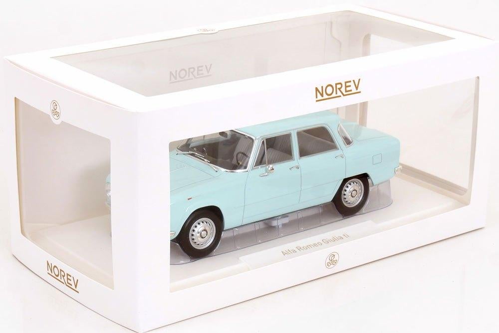 JSN Norev 1:18 Alfa Romeo Giulia TI 1964 Sky Blue, Hobby en Vrije tijd, Modelauto's | 1:18, -, Nieuw, Norev, Ophalen of Verzenden