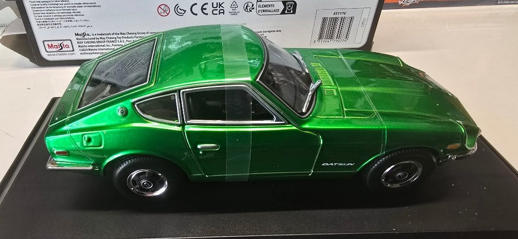 datsun 240z aparte kleur groen van maisto nieuw  1:18, Ophalen, Nieuw, Auto, Maisto
