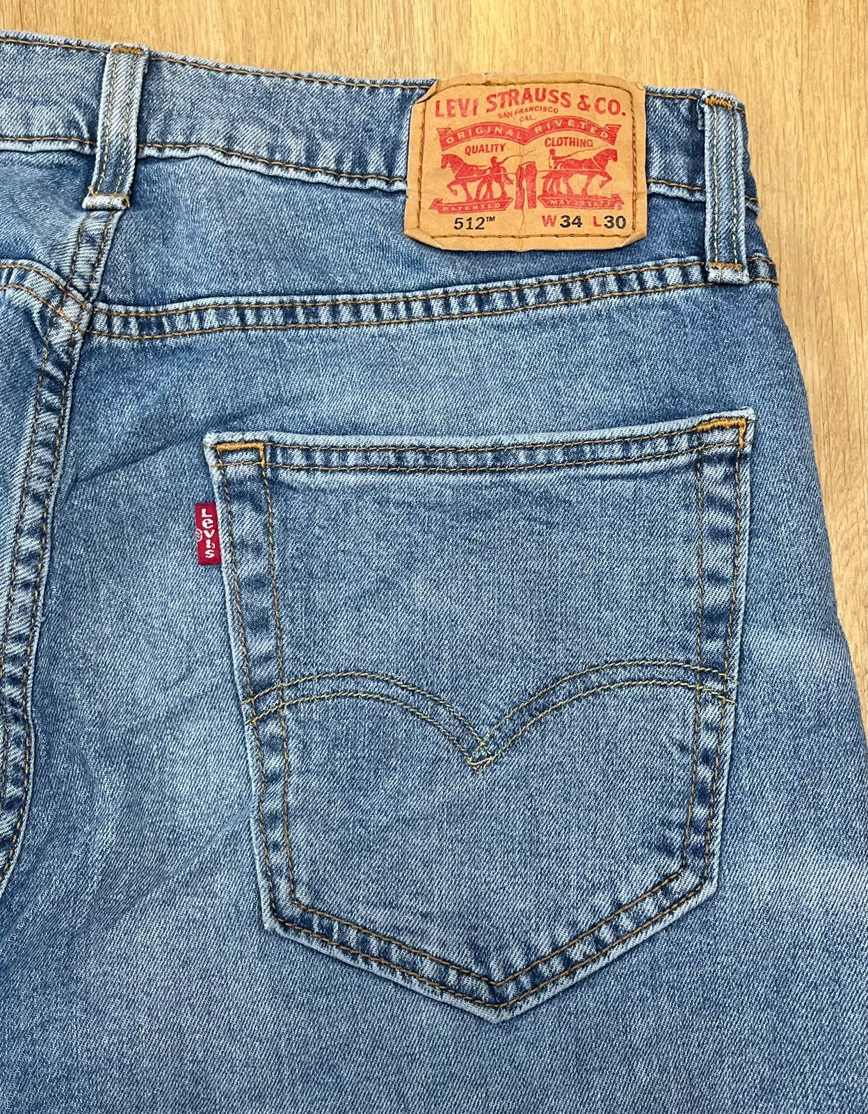 Levi’s 512 slim tapered jeans blauw - Maat W34 L30, Ophalen of Verzenden, Zo goed als nieuw, Blauw, W33 - W34 (confectie 48/50)