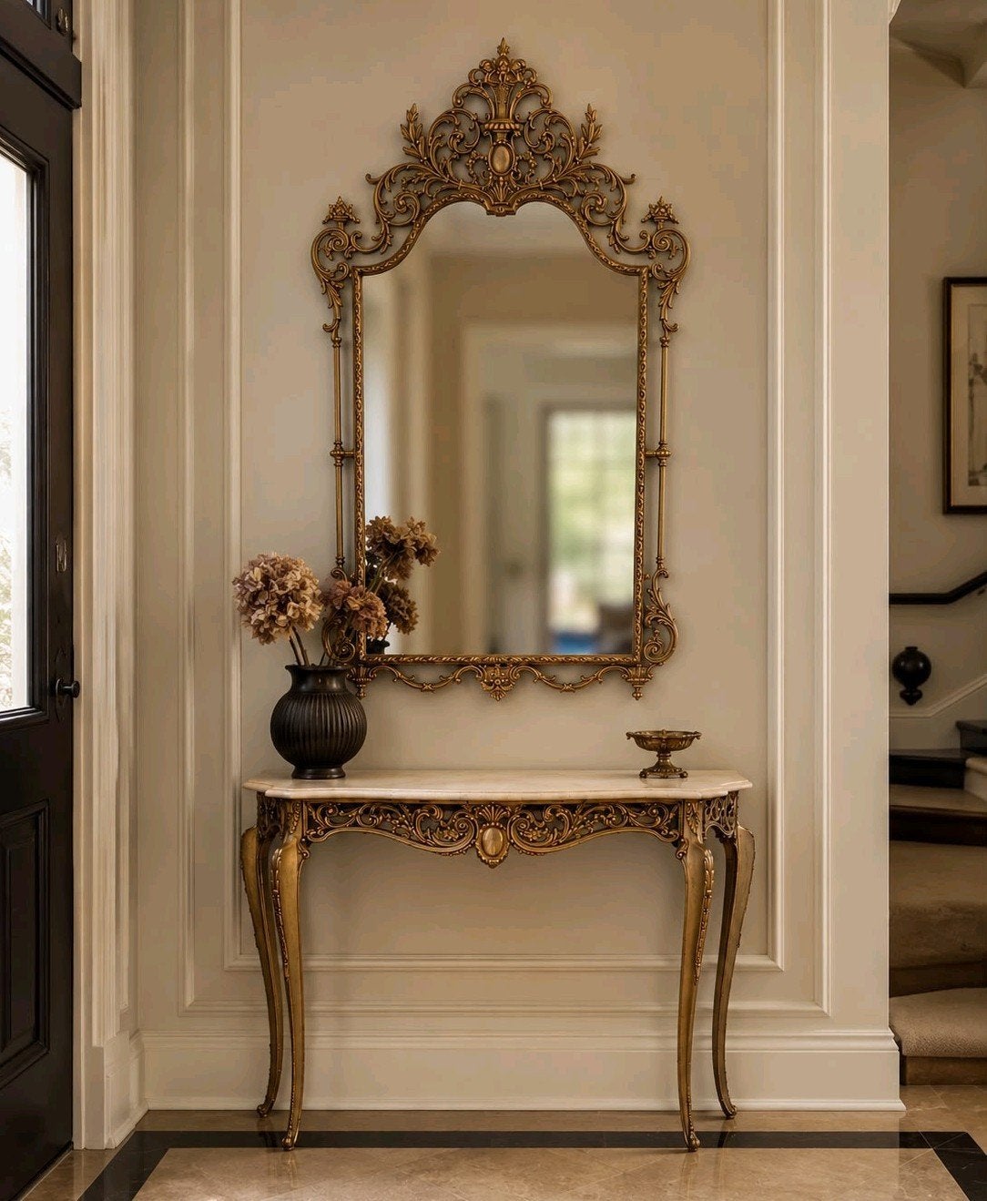 Italiaanse Rococo Consoletafel & Spiegel, Ophalen, Gebruikt