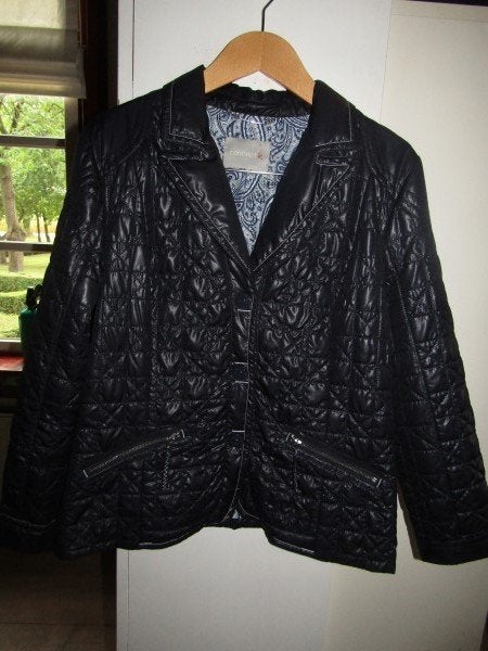 F1747 CONCEPT K mt 42 jas donkerblauw donsjack gewatteerd, Maat 42/44 (L), Zo goed als nieuw, Concept K, Verzenden