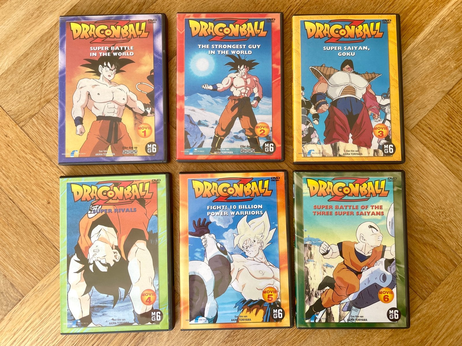 Dragon Ball Z - Films 1 t/m 6 op DVD (nette staat, met NL), Engels, Serie, Anime (Japans), Nederlands