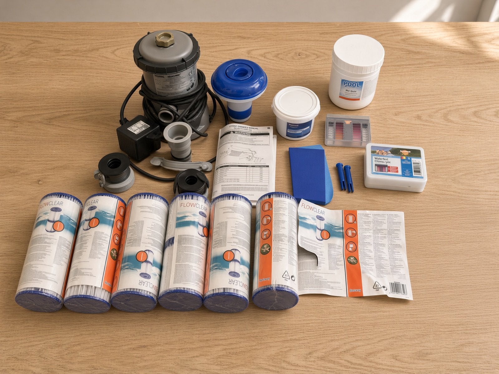 Zwembadpomp, filters en onderhoudskit, Ophalen of Verzenden, Zo goed als nieuw, Zwembadpomp