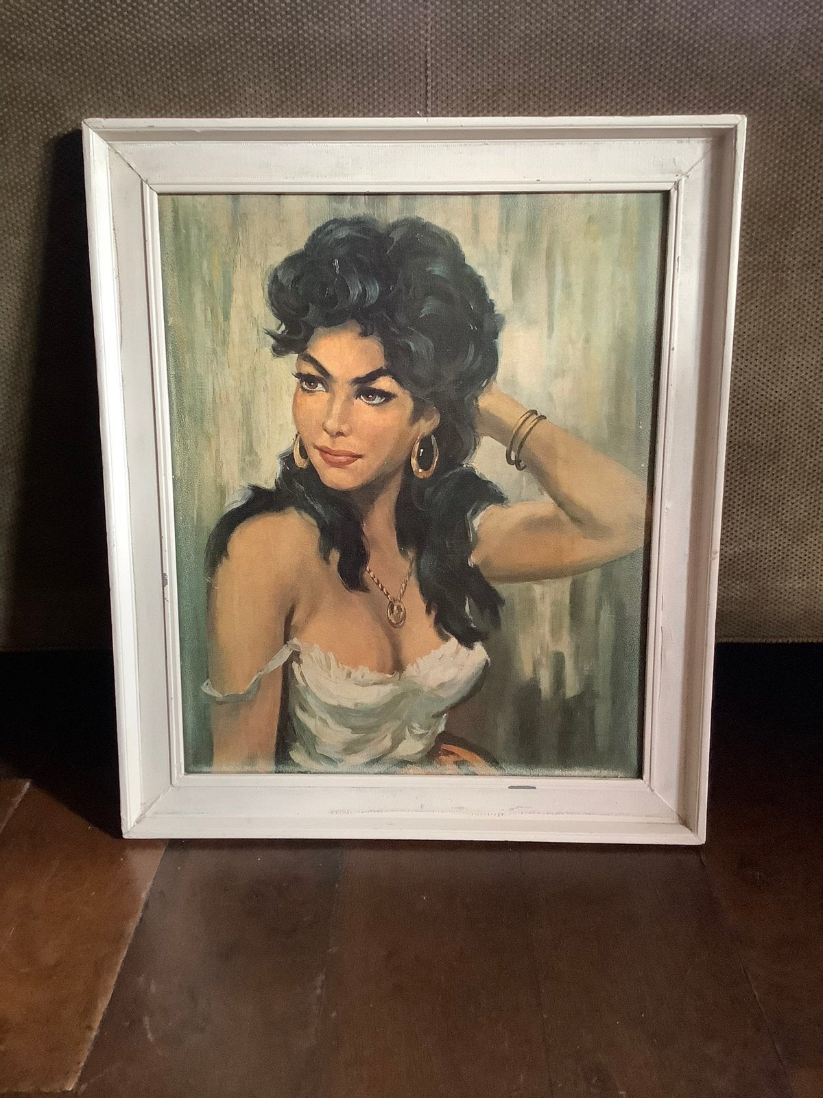 Prachtig schilderij ❤️ zigeunermeisje Torino, jaren 60, Ophalen of Verzenden