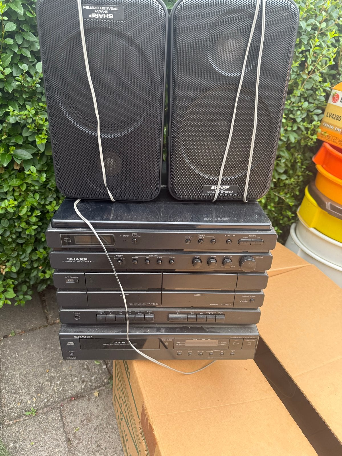 Sharp Stereo Installatie met Speakers - Gebruikt, Audio, Tv en Foto, Stereo-sets, Gebruikt, Cassettedeck, Sharp, Losse componenten