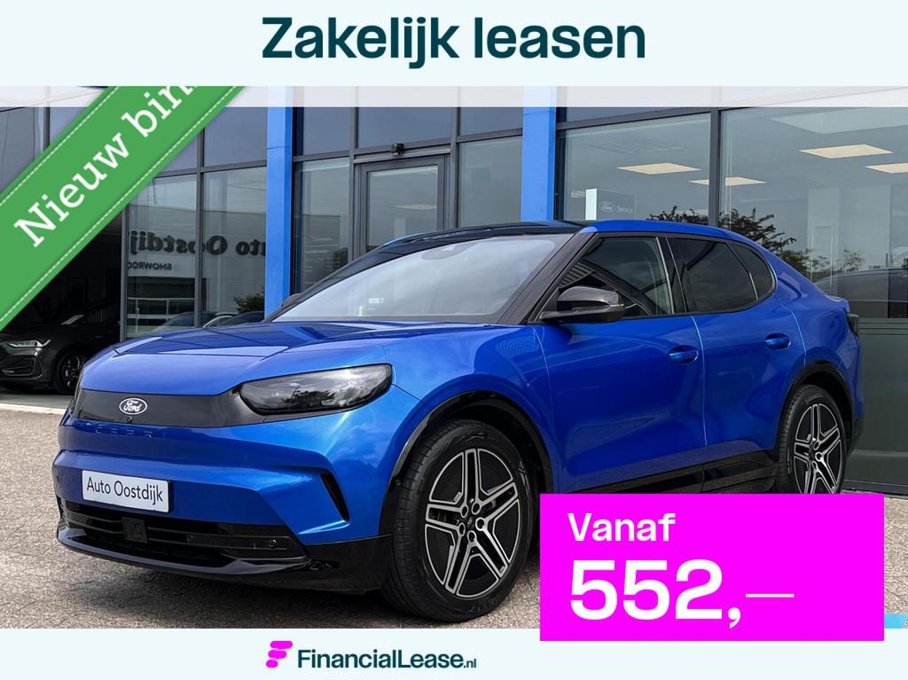 Ford Capri Premium Extended Range AWD 79 kWh Elek. Trekhaak, Automaat, Blauw, Leder en Stof, 340 pk