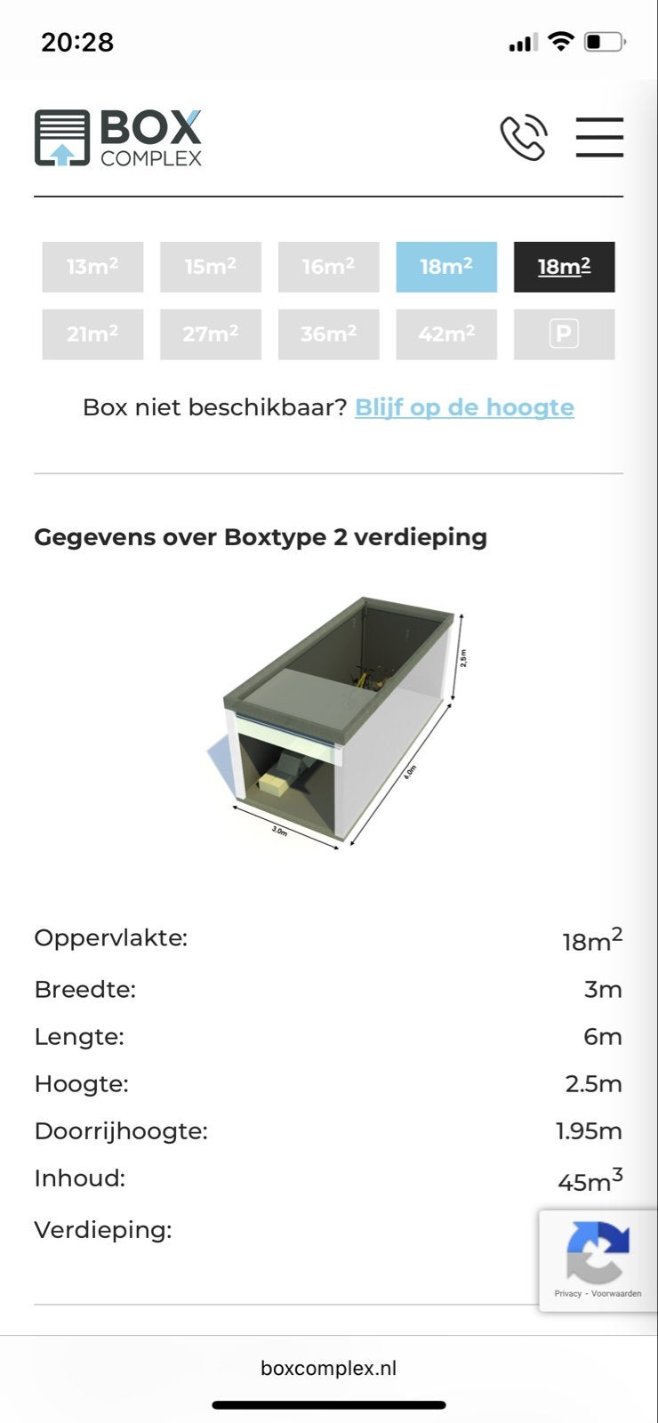 Opslagruimte Boxcomplex Brunssum (Li) - 18m² (Type 2)