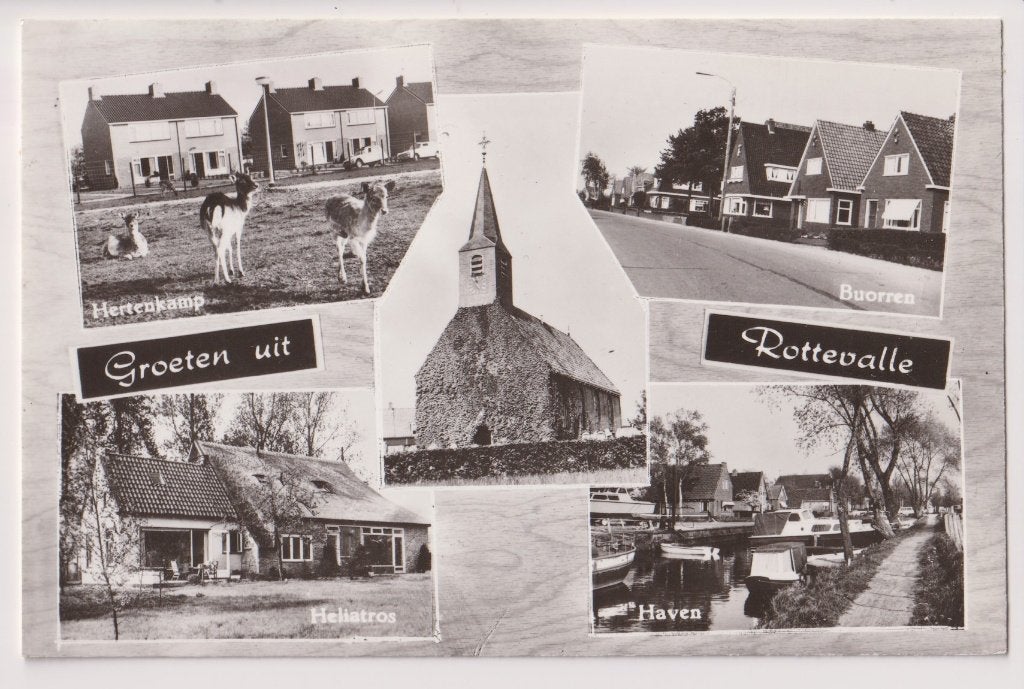 095 Rottevalle Buorren Haven Heliatros Kerk Hertenkamp B75, Verzenden, 1960 tot 1980, Ongelopen, Friesland