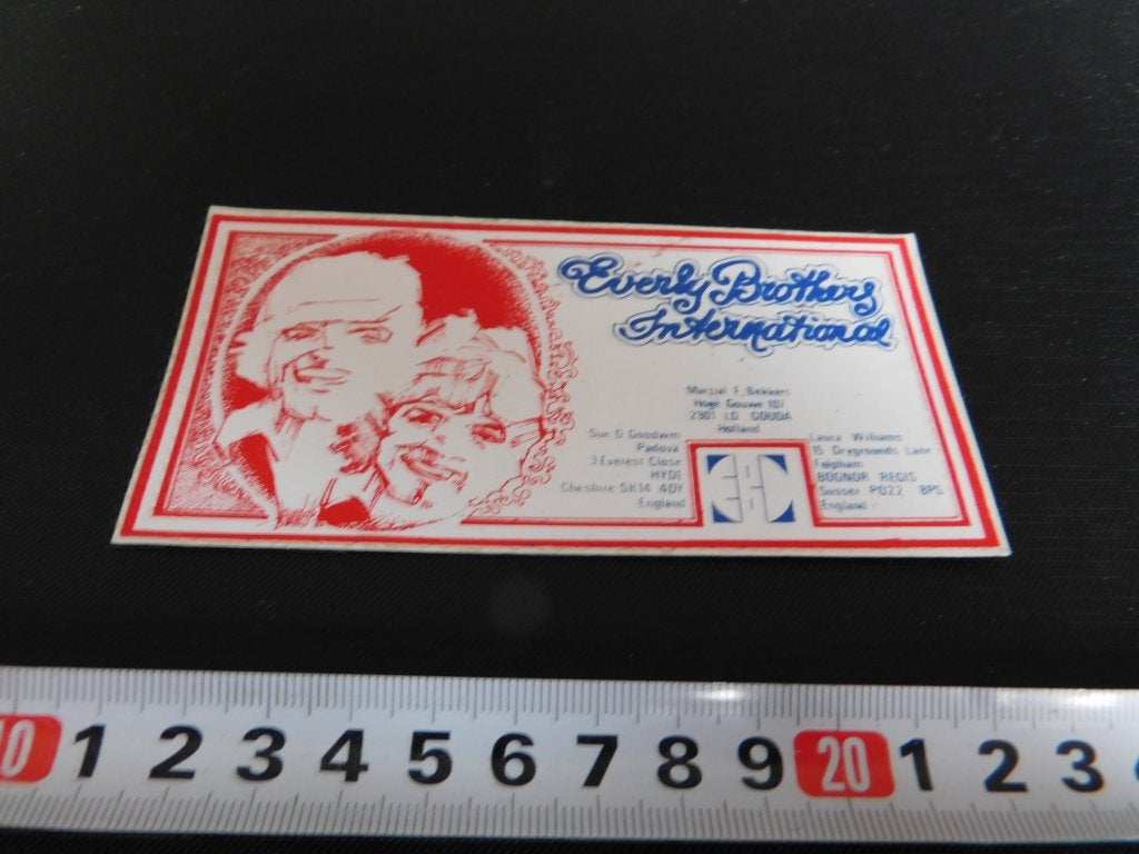 sticker Gouda  EVERLY BROTHERS International F. Bekkers, Ophalen, Zo goed als nieuw