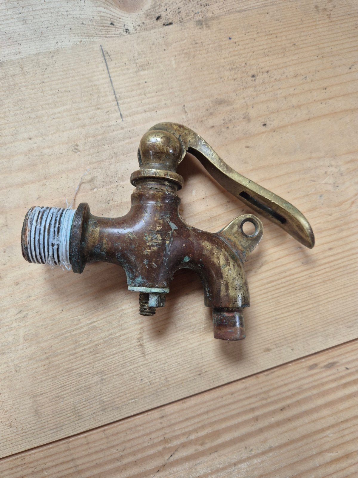 Antieke Messing Kraan met Hendel, Ophalen of Verzenden