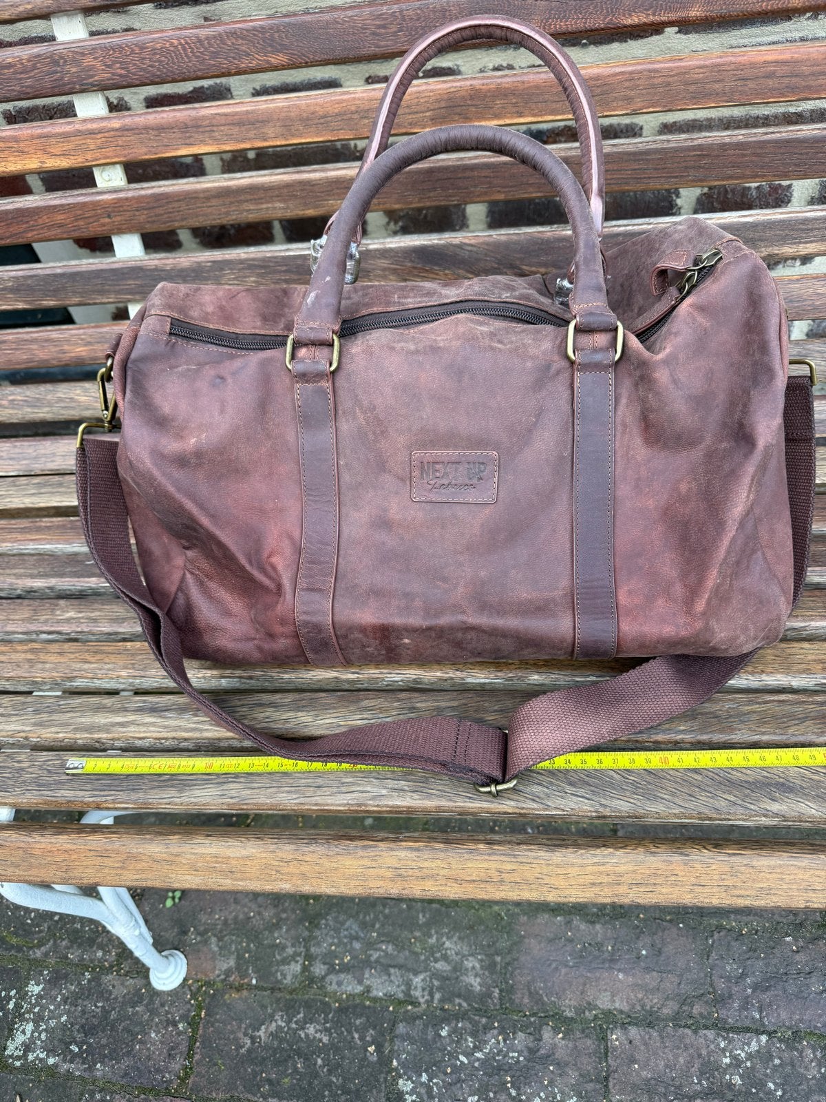 Leren weekendtas - Nieuw, 40 tot 60 cm, 30 cm of meer, Bruin, Nieuw