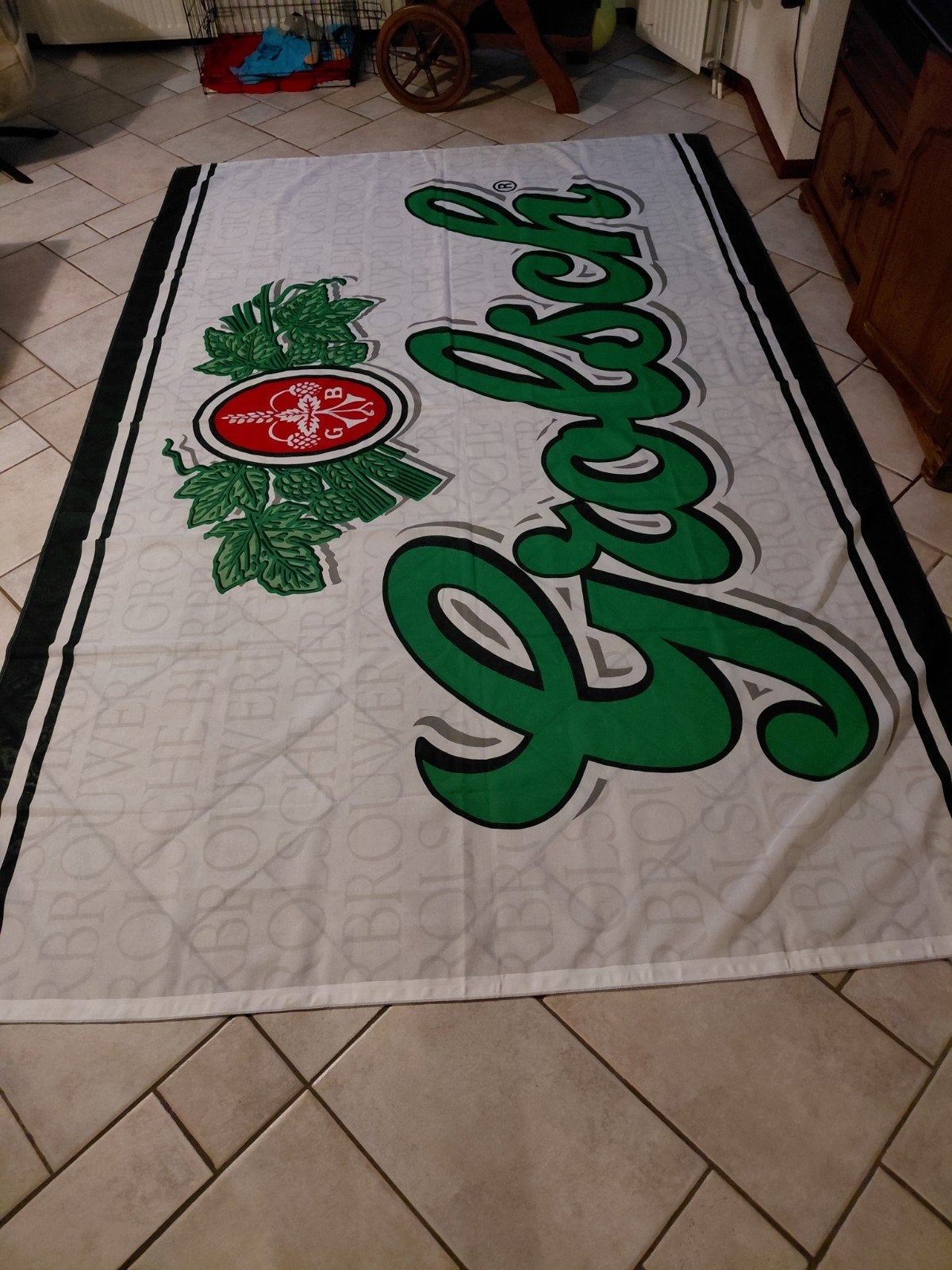 Grolsch vlag  (GROOT ), Ophalen of Verzenden, Nieuw, Reclamebord, Plaat of Schild, Grolsch