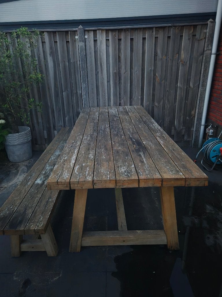 Tuintafel 240cm GRATIS, Tuin en Terras, Ophalen, Gebruikt, Rechthoekig, Hout