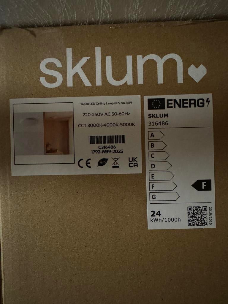 SKLUM Tadeu LED Plafondlamp Ø35 cm 36W, Ophalen, Nieuw, Kunststof