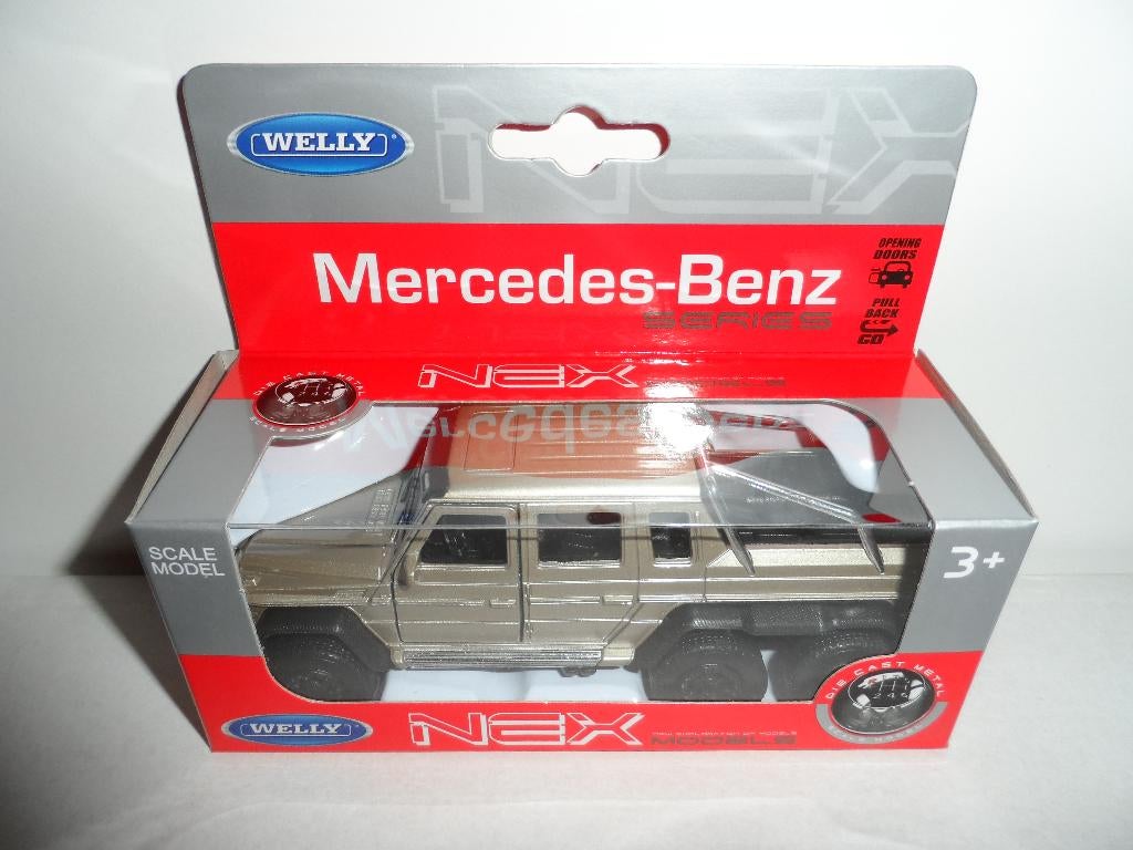 Welly - Mercedes-Benz G 63 AMG 6x6 (goud-grijs) 1:36, Ophalen of Verzenden, Nieuw, Auto