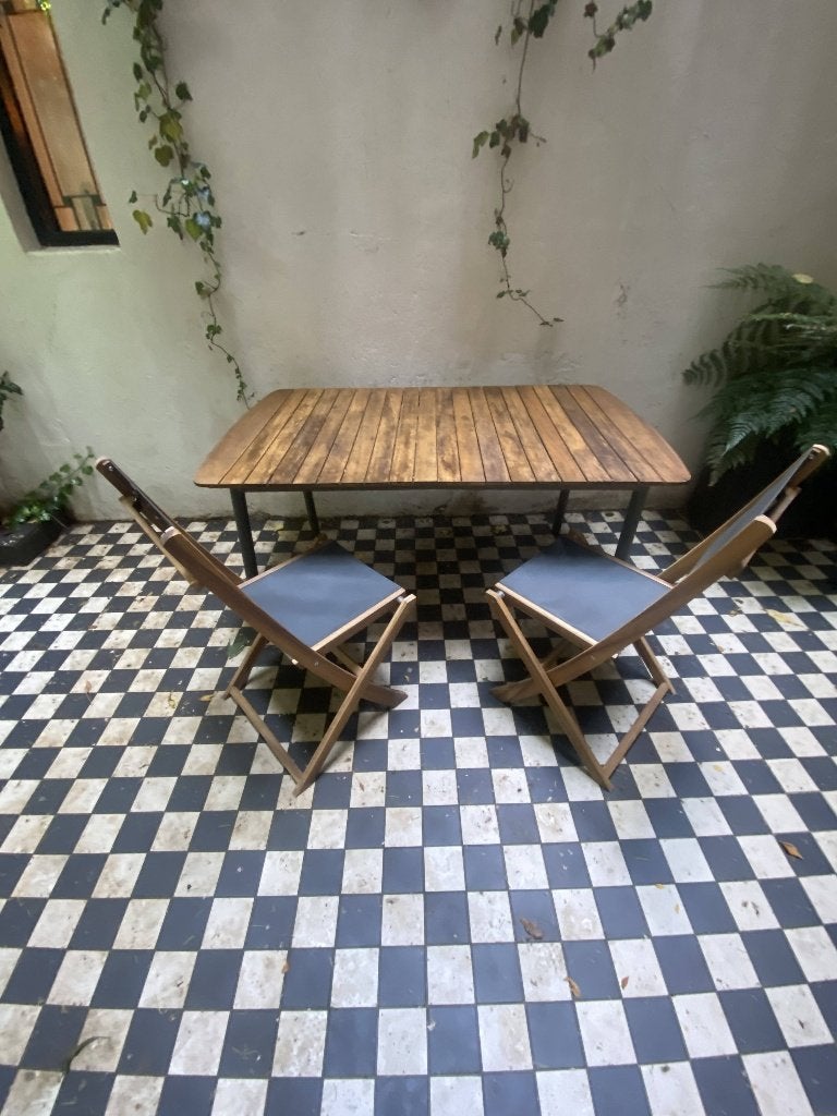 Outdoor table & 4 chairs, Ophalen, 4 zitplaatsen, Zo goed als nieuw, Eettafel