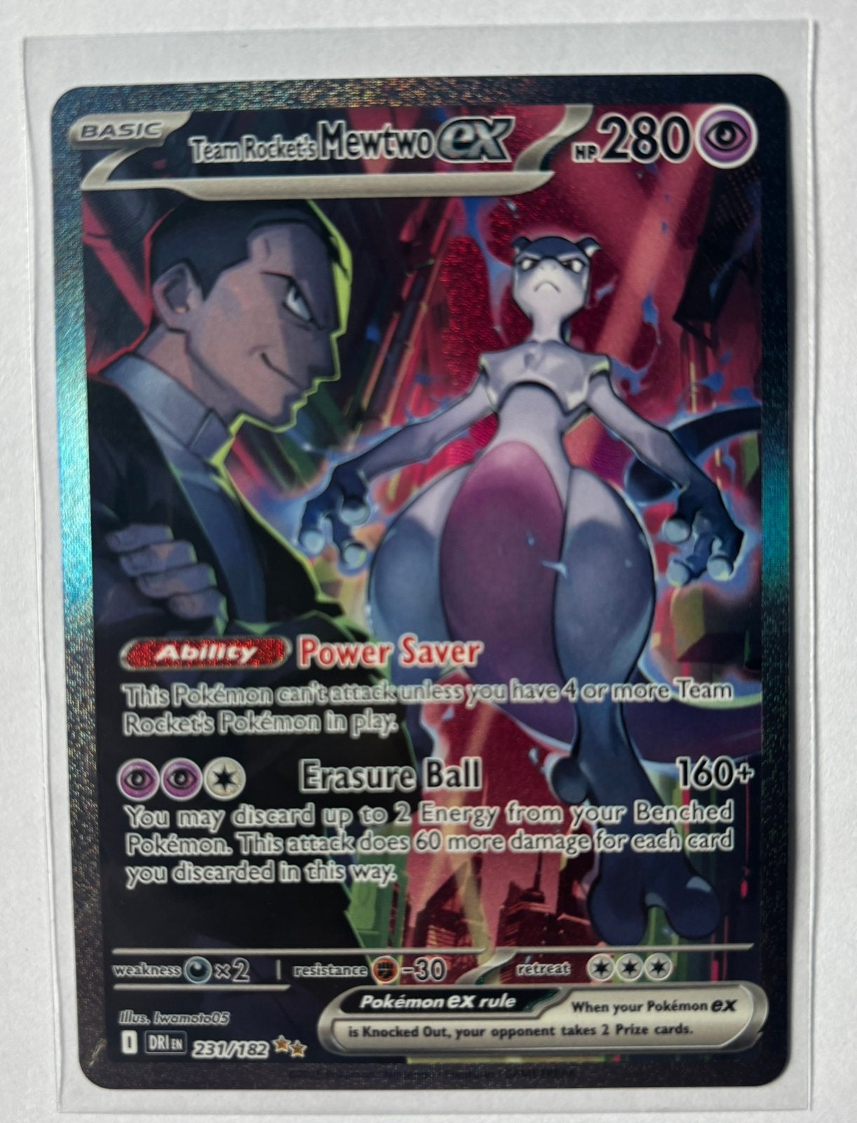 Team Rocket's Mewtwo EX 291/162 - Pokémon Kaart, Ophalen, Nieuw, Losse kaart, Foil
